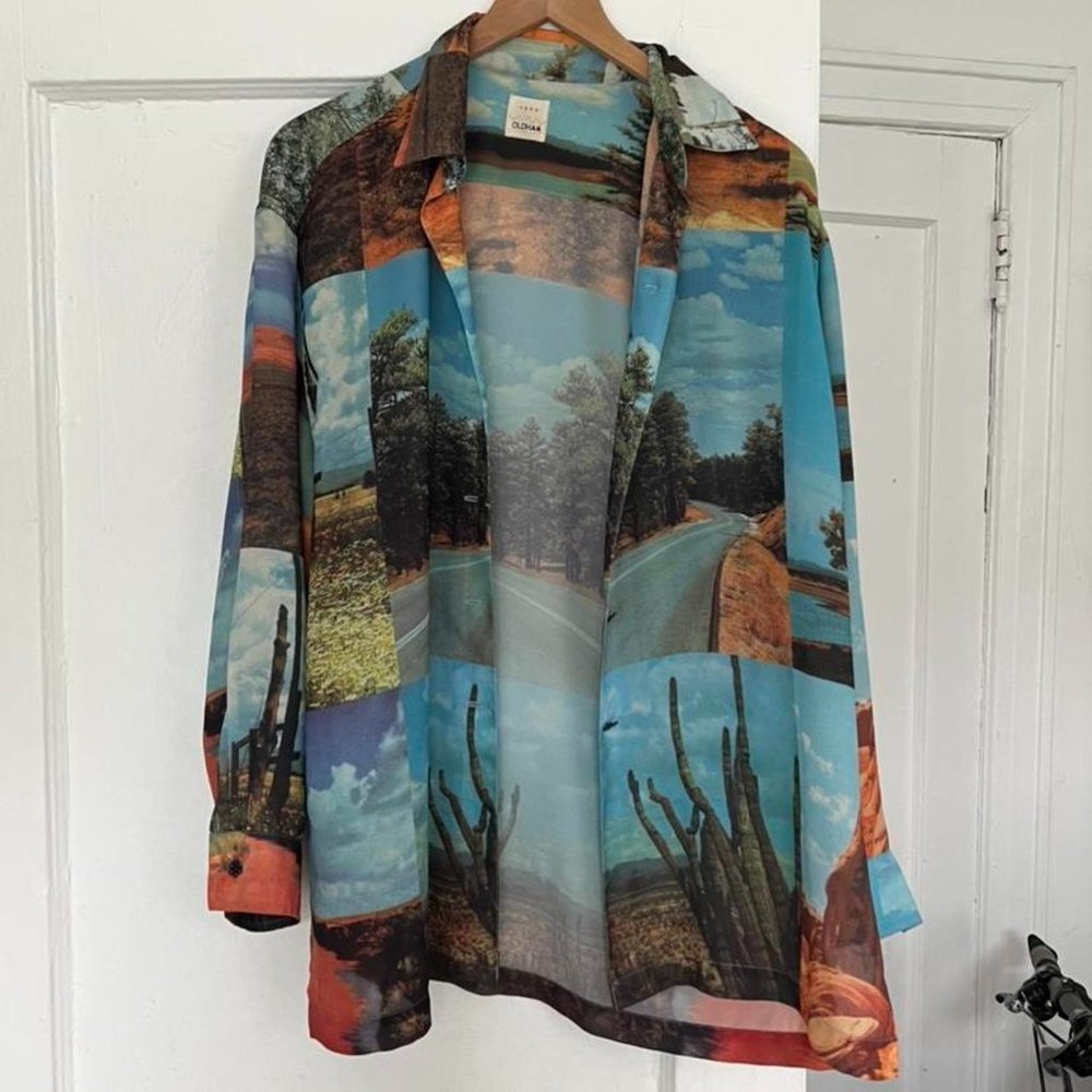 Todd Oldham Arizona highway printed shirts